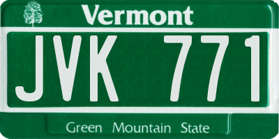 VT license plate JVK771