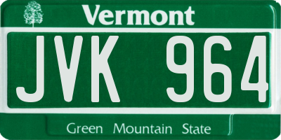 VT license plate JVK964