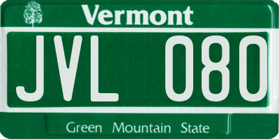VT license plate JVL080