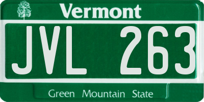 VT license plate JVL263