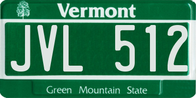 VT license plate JVL512