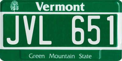 VT license plate JVL651