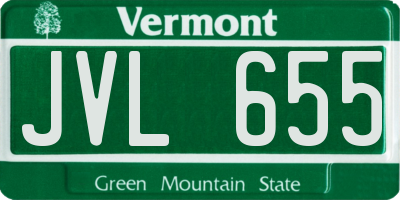 VT license plate JVL655