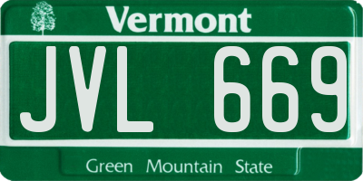 VT license plate JVL669