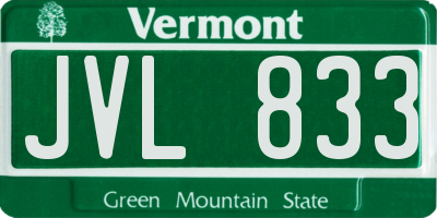 VT license plate JVL833