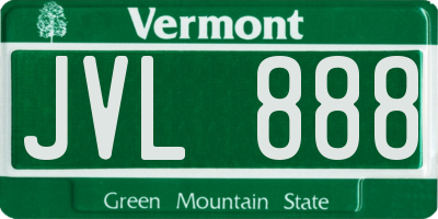 VT license plate JVL888