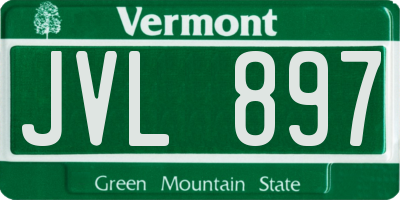 VT license plate JVL897