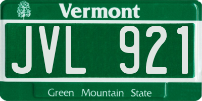 VT license plate JVL921