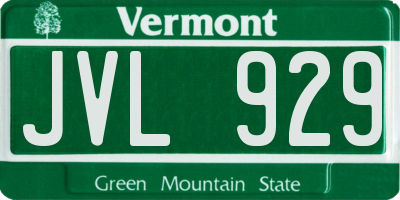 VT license plate JVL929