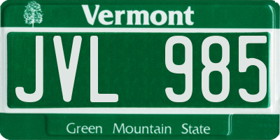 VT license plate JVL985