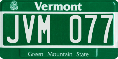 VT license plate JVM077