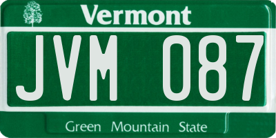 VT license plate JVM087