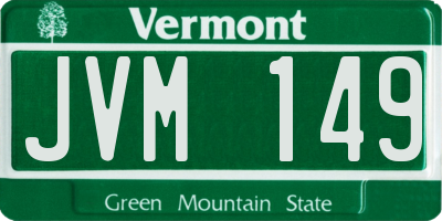 VT license plate JVM149