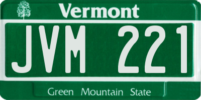 VT license plate JVM221