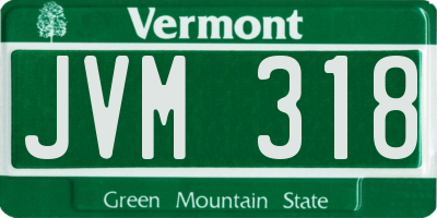 VT license plate JVM318