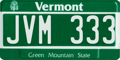 VT license plate JVM333