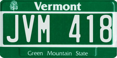 VT license plate JVM418