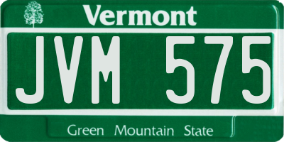 VT license plate JVM575