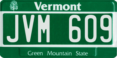 VT license plate JVM609