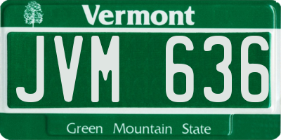 VT license plate JVM636