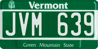 VT license plate JVM639