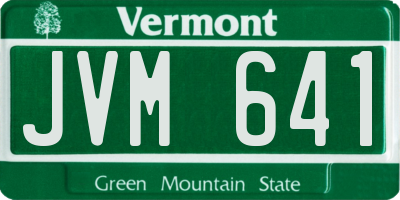 VT license plate JVM641