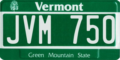 VT license plate JVM750