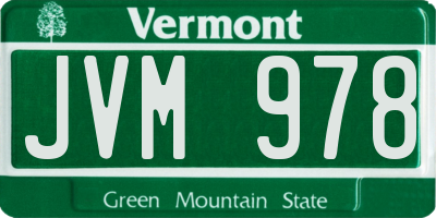 VT license plate JVM978