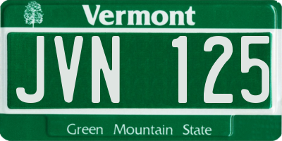 VT license plate JVN125