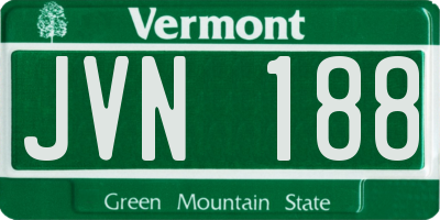 VT license plate JVN188