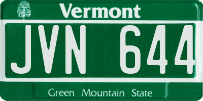 VT license plate JVN644