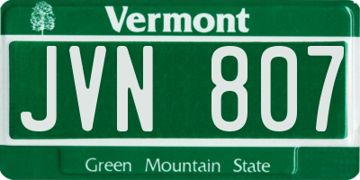 VT license plate JVN807