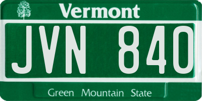 VT license plate JVN840