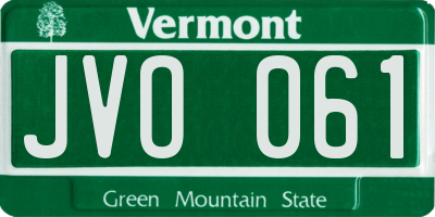 VT license plate JVO061