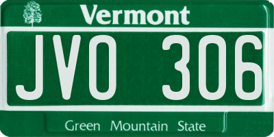 VT license plate JVO306