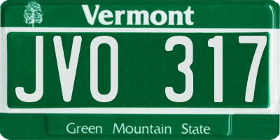 VT license plate JVO317