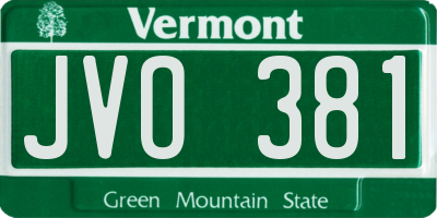 VT license plate JVO381
