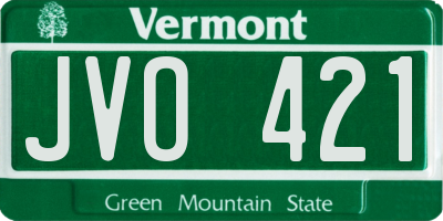VT license plate JVO421