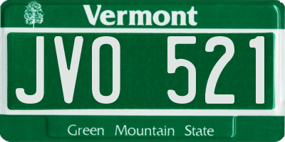 VT license plate JVO521