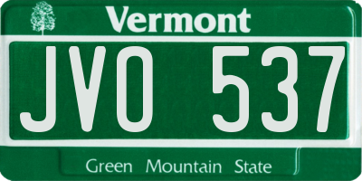 VT license plate JVO537