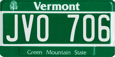 VT license plate JVO706