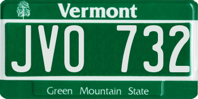 VT license plate JVO732