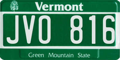 VT license plate JVO816