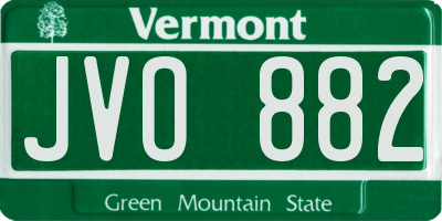 VT license plate JVO882