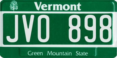 VT license plate JVO898