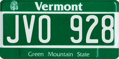 VT license plate JVO928