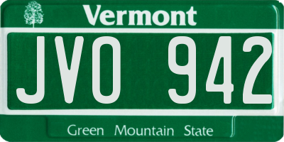 VT license plate JVO942