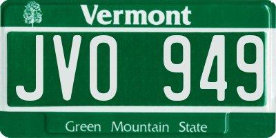 VT license plate JVO949