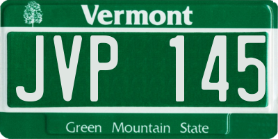 VT license plate JVP145