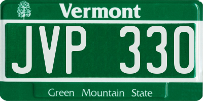 VT license plate JVP330